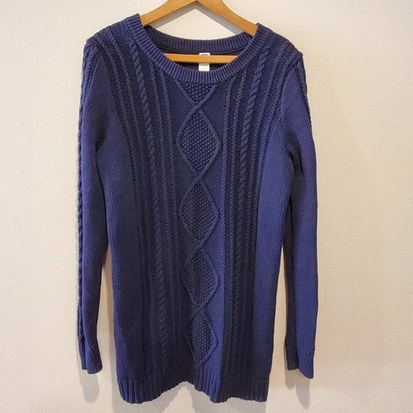 Old Navy Sweaters - Maternity Cable Knit Navy Sweater, Sz L, EUC